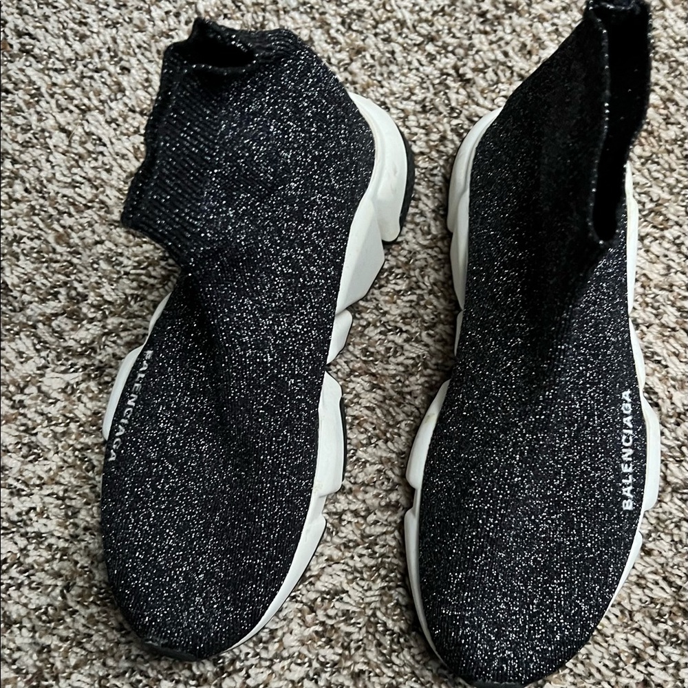 Balenciaga speed trainer 2.0 logo print glittered
